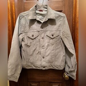 Men's olive green Corduroy Jacket - Classic Trucker Style